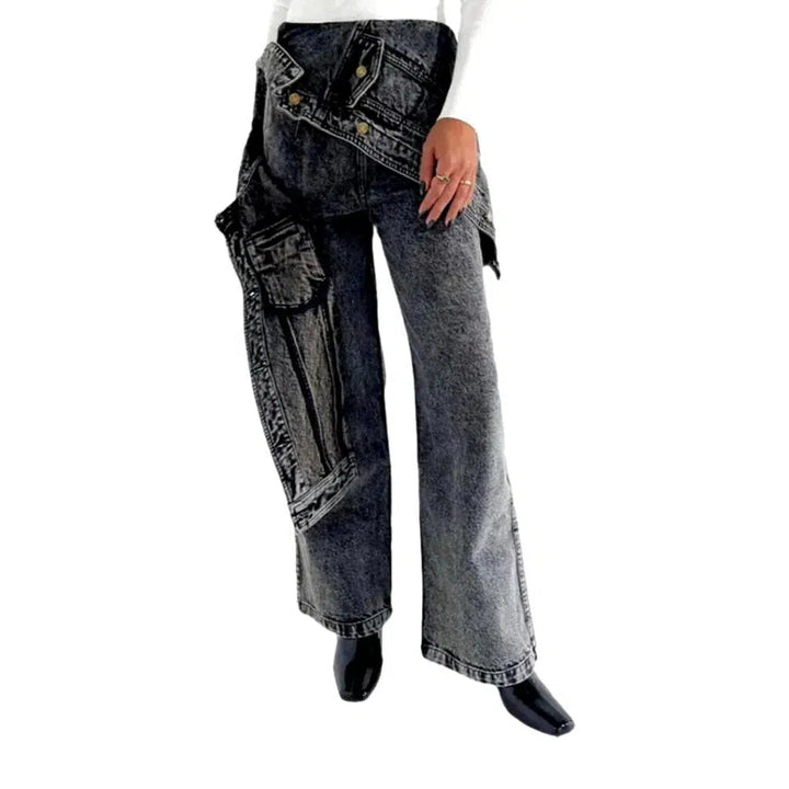 High-waist women's layered jeans