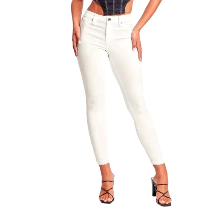 High-waist women's monochrome jeans