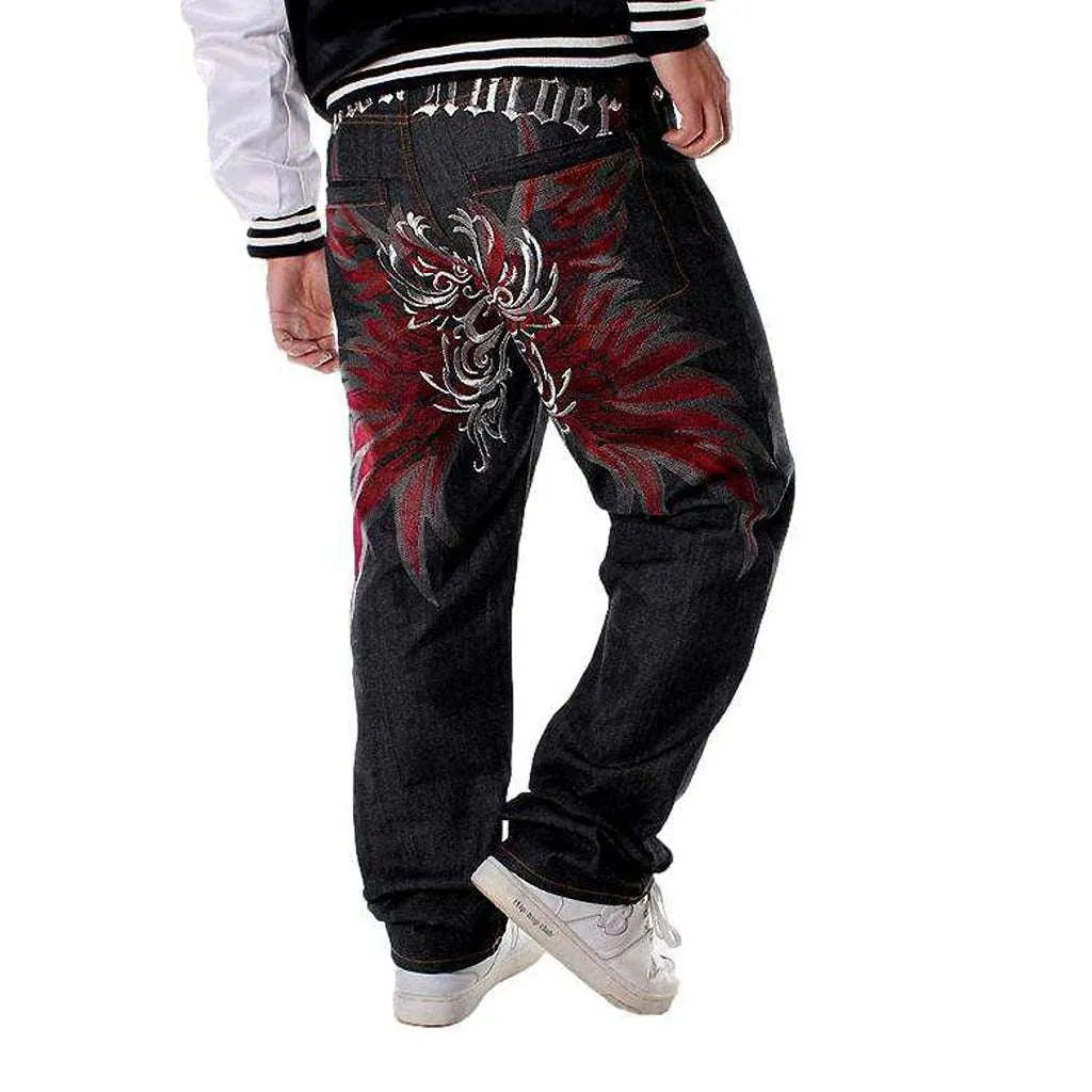 Hip-hop back embroidery men's jeans