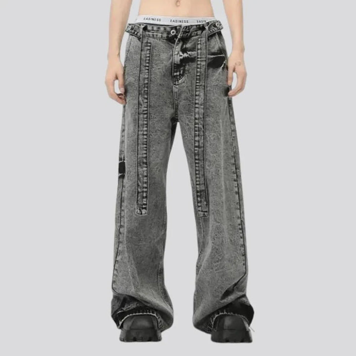 Mid rise baggy men's jeans