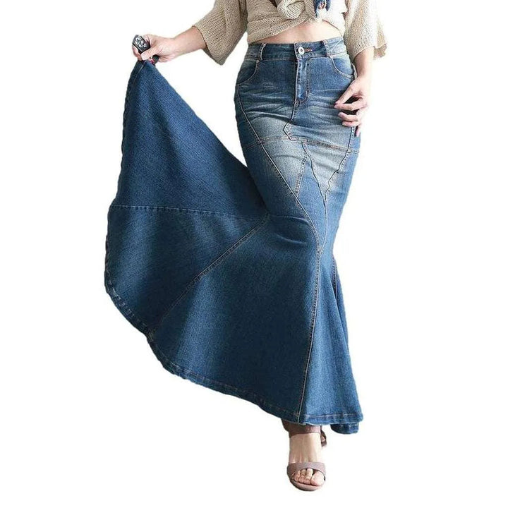 Indian style mermaid denim skirt