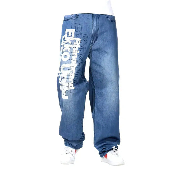 Inscribed painted jeans
 for men