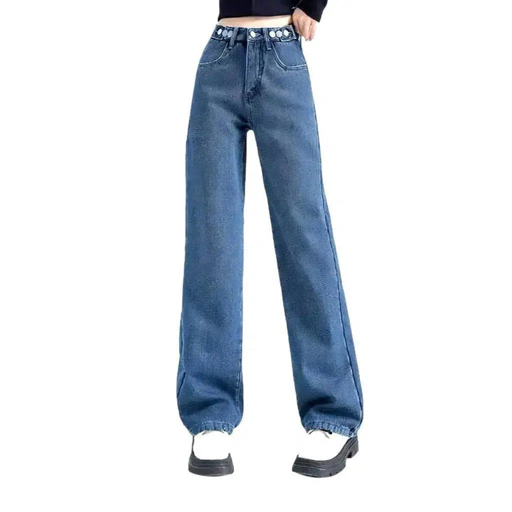 Insulated floor-length jeans