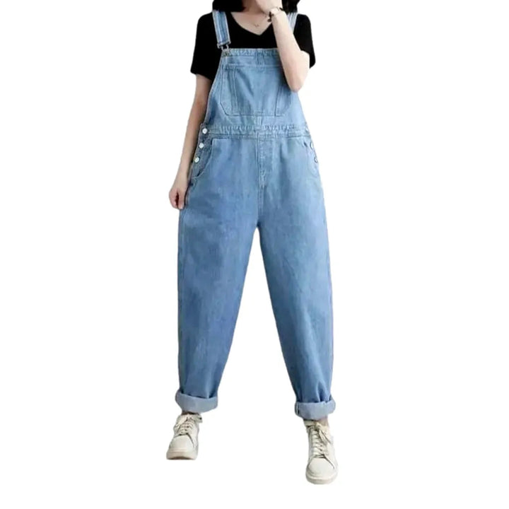 Jean Women's Comfortable Baggy Overall - Light Blue