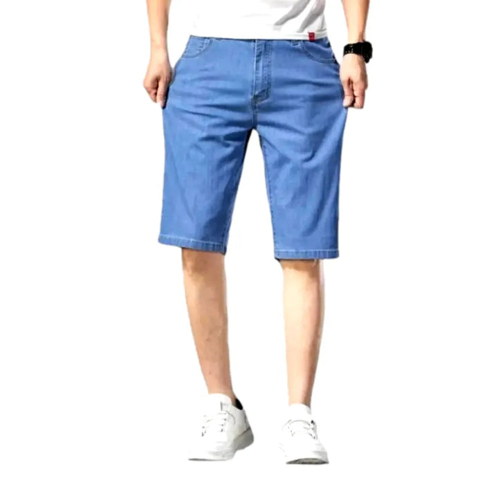 Knee-length men's jean shorts