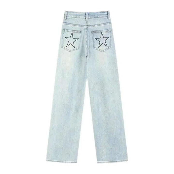 Light wash painted jeans
 for women