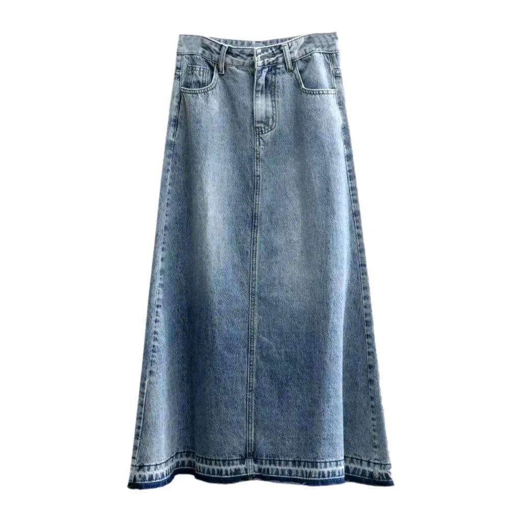 Light wash vintage jean skirt