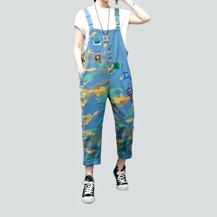 Light-wash women's denim baggy overall | Jeans4you.shop