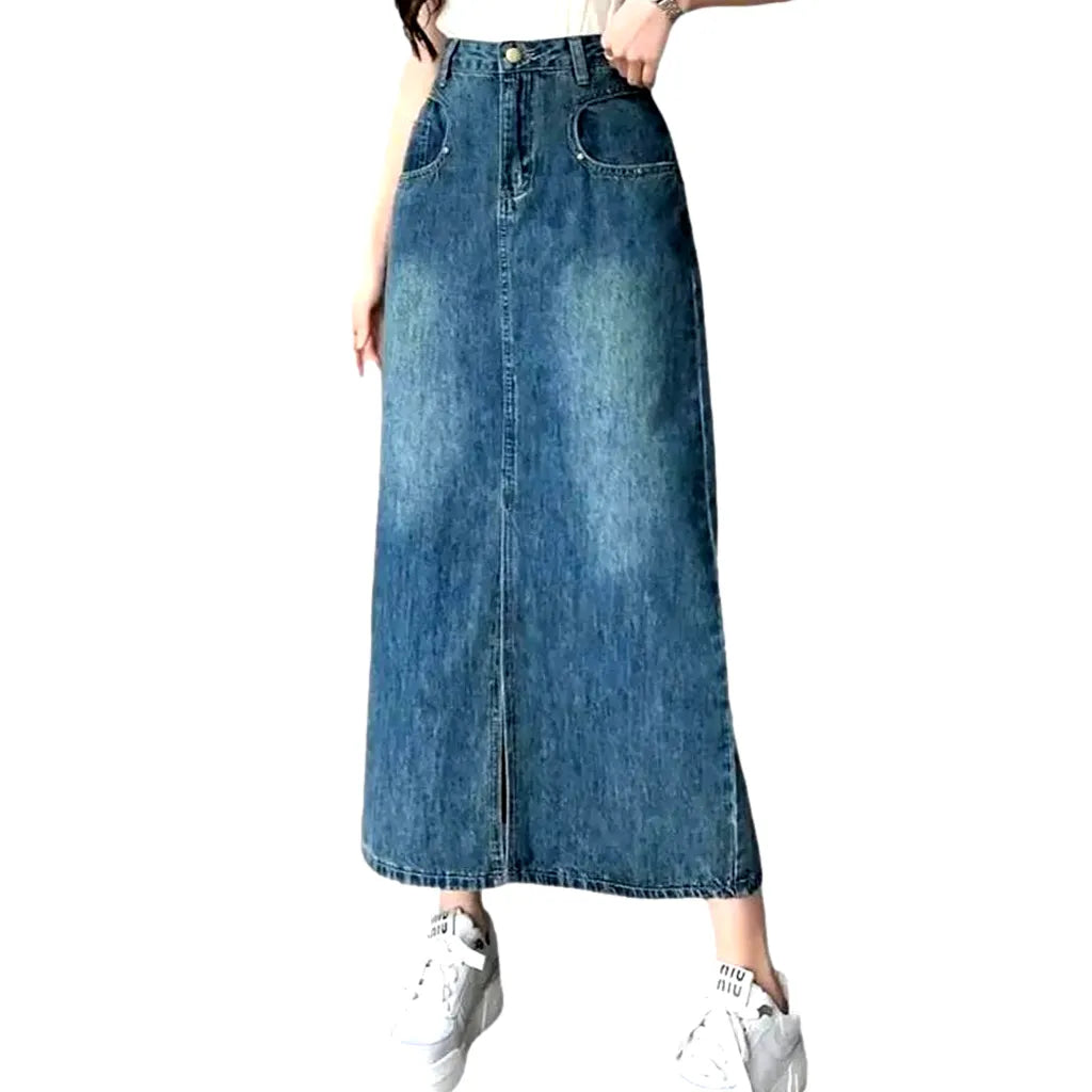 Long fashion jeans skirt
 for women