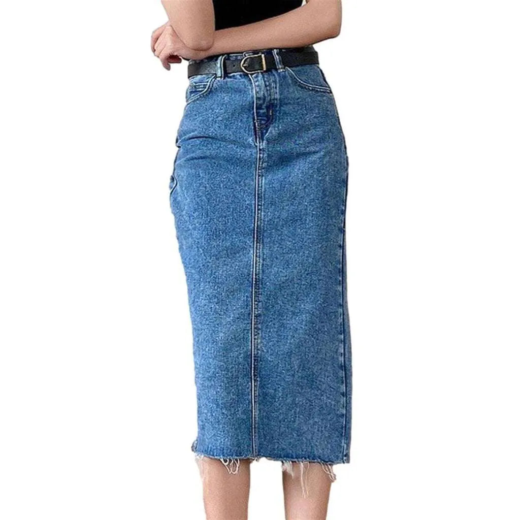 Long slim jeans skirt