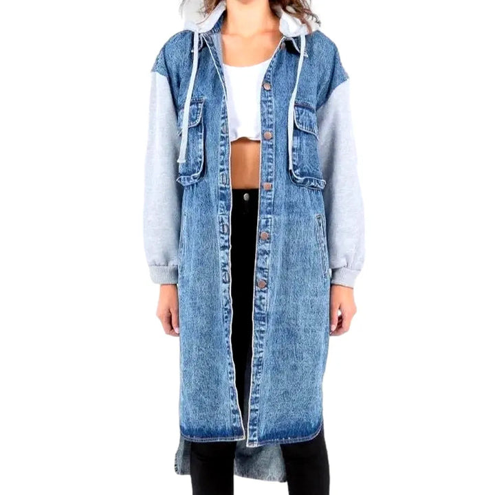 Long women's denim jacket