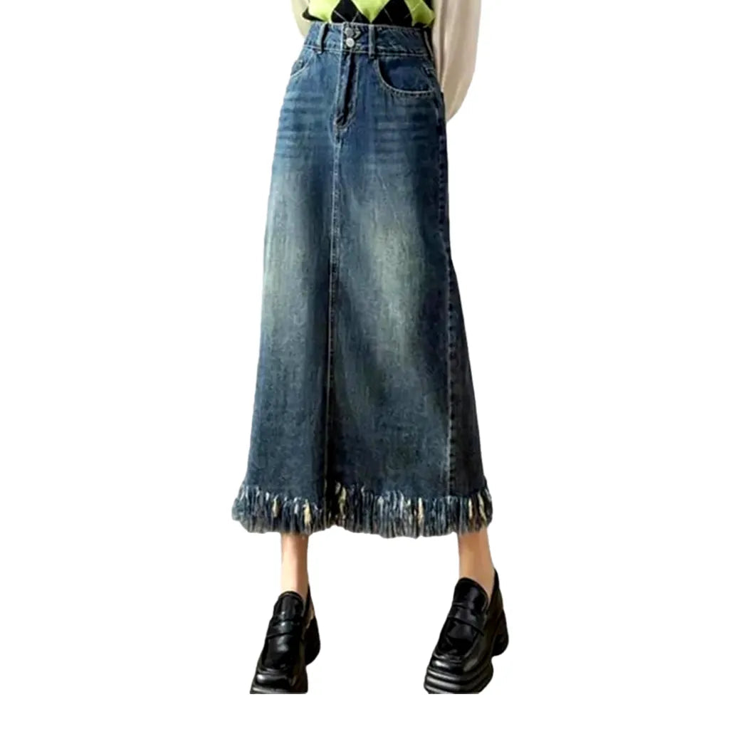 Long women's jean skirt
