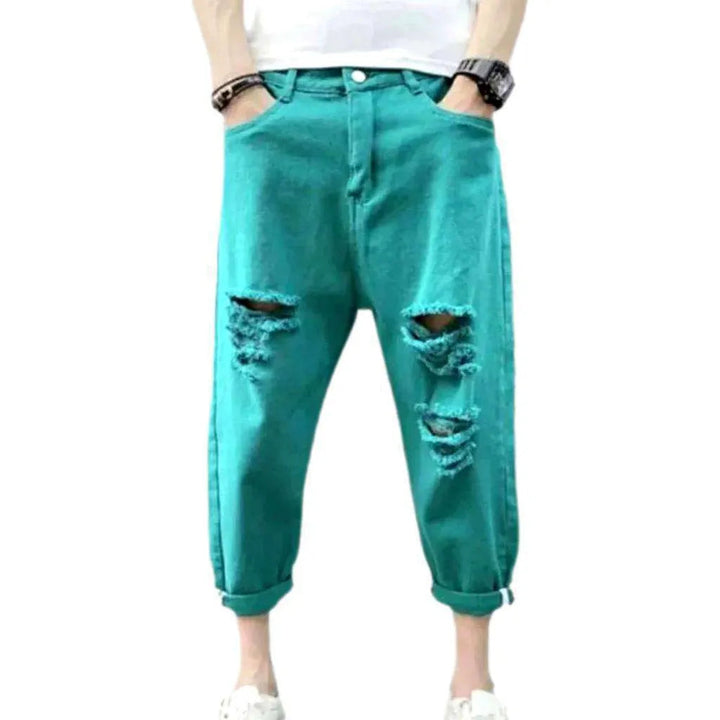 Loose color men's jean pants