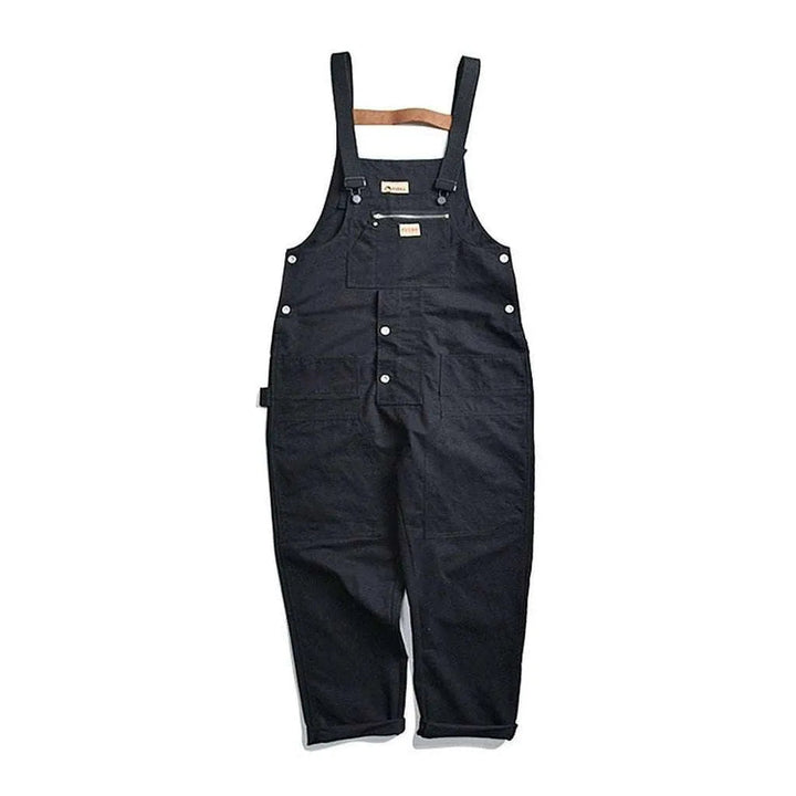 Loose Fit Men's Jeans Dungaree - Black