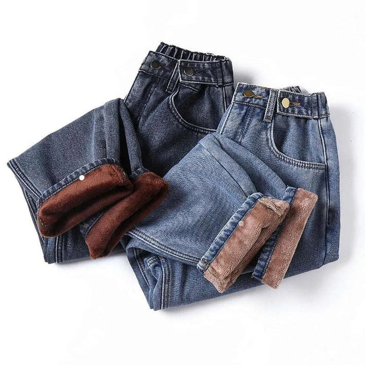 Loose winter jeans for women