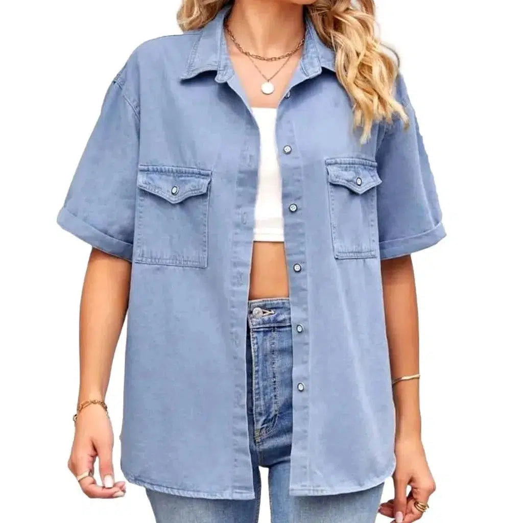 Loose women's denim shirt