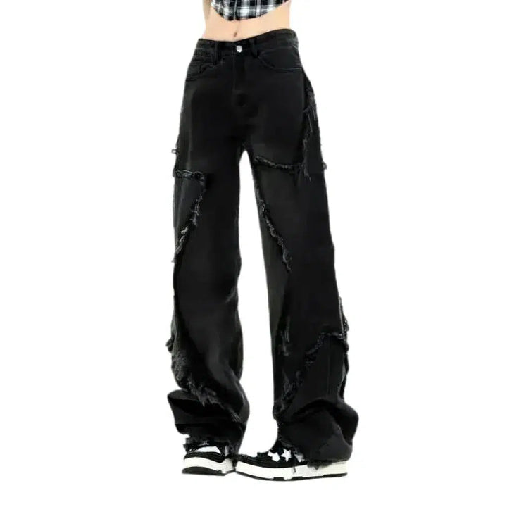 Low-waist grunge jeans
 for ladies