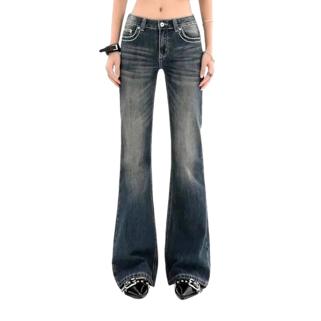 Low-waist street jeans
 for ladies