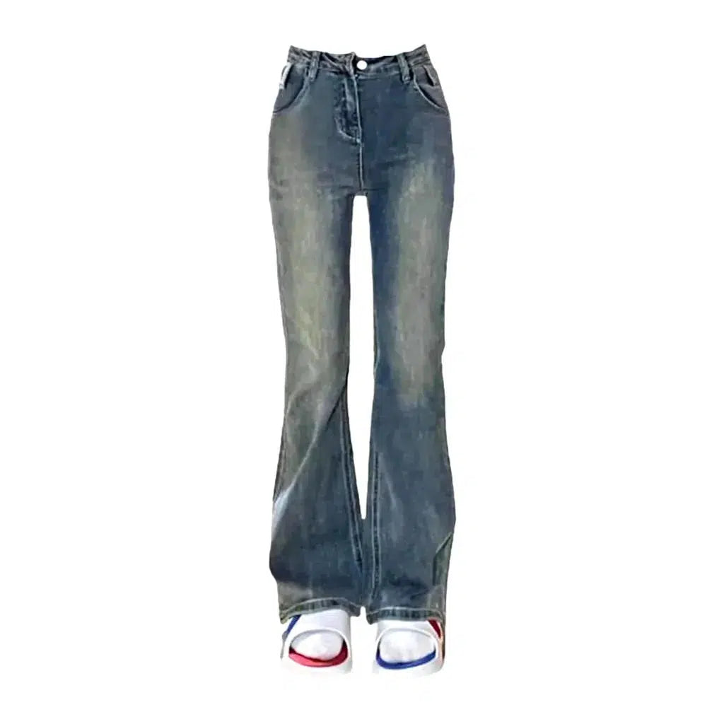 Medium-wash bootcut jeans
 for women