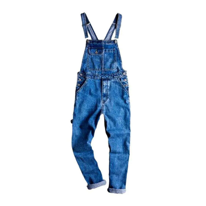 Medium Wash Men's Denim Overall - Blue