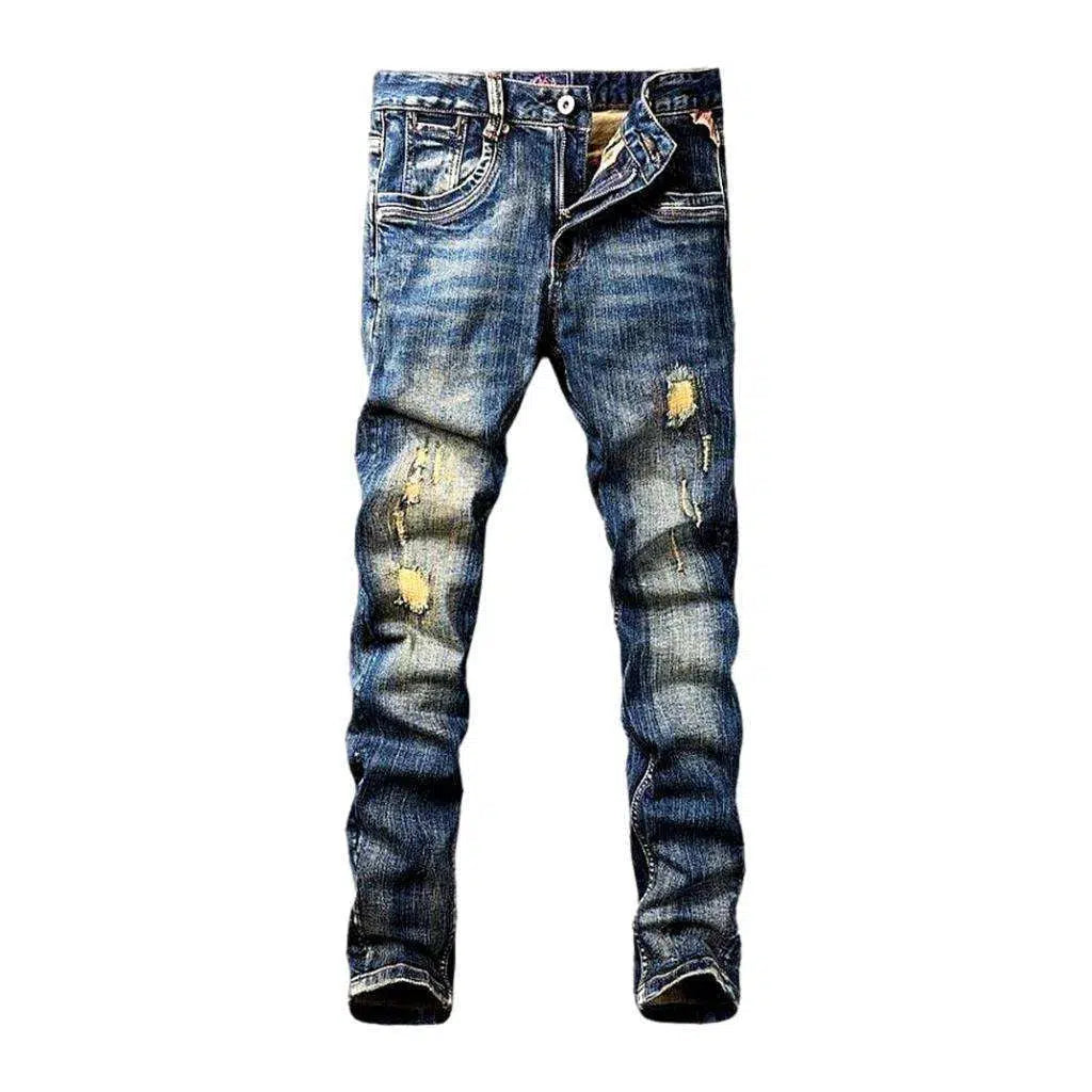 Medium wash street jeans
 for men