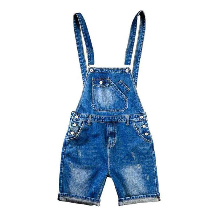 Men's Jeans Overall Shorts - Blue