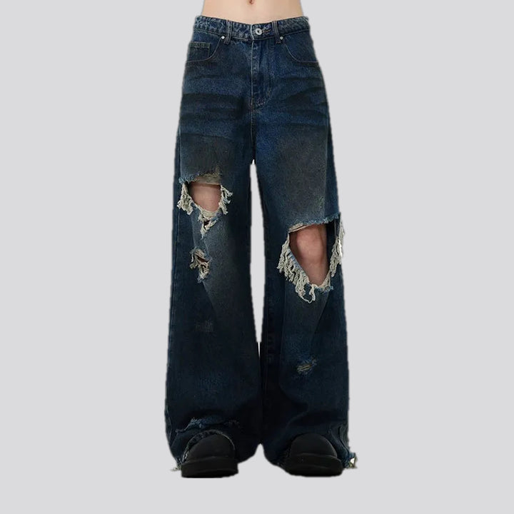 Mid Rise Torn Cutout Men's Jeans | Jeans4you.shop