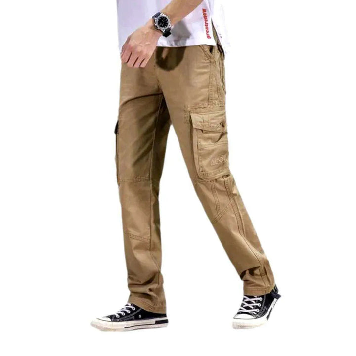 Mid-waist color denim pants
 for men