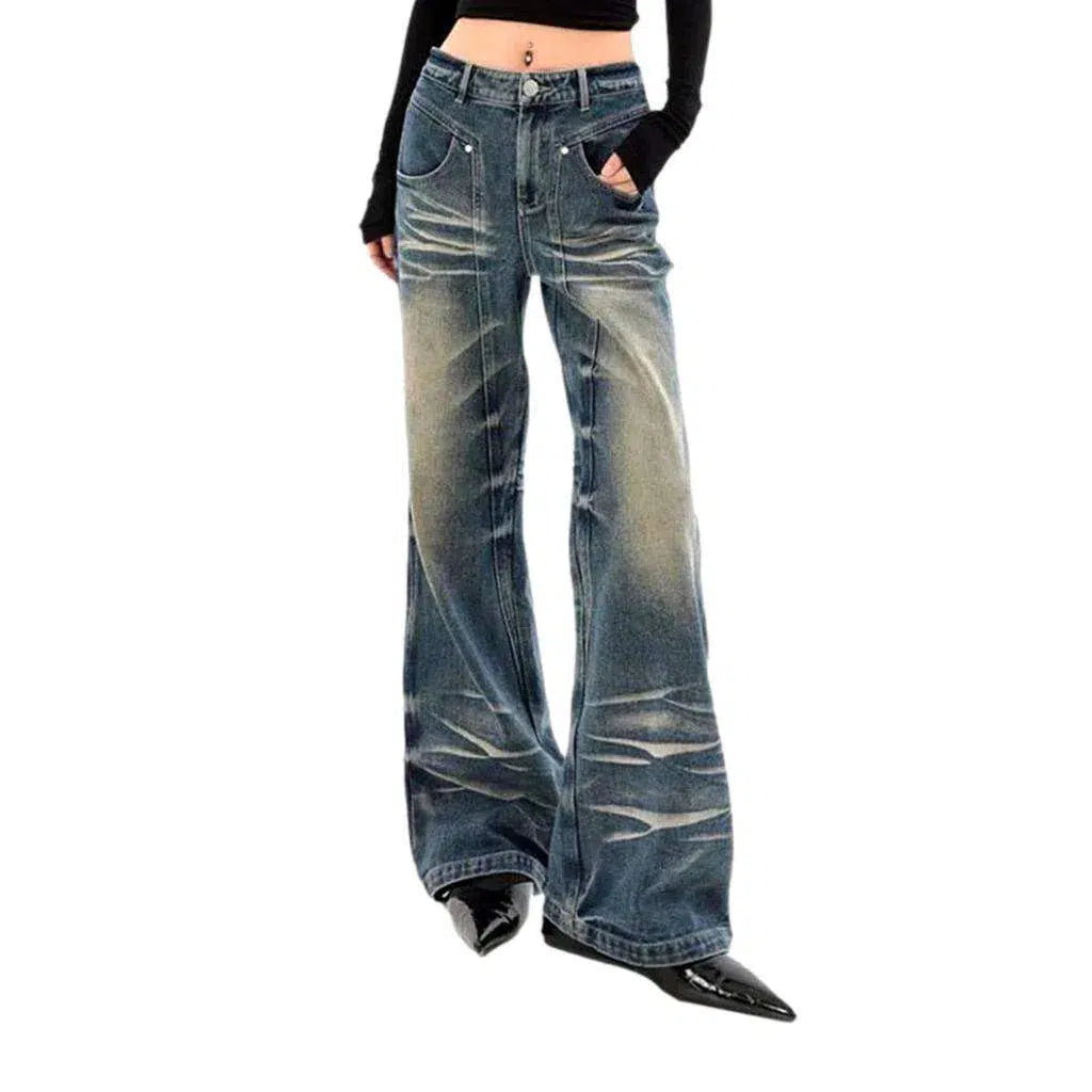 Mid-waist flared jeans
 for ladies