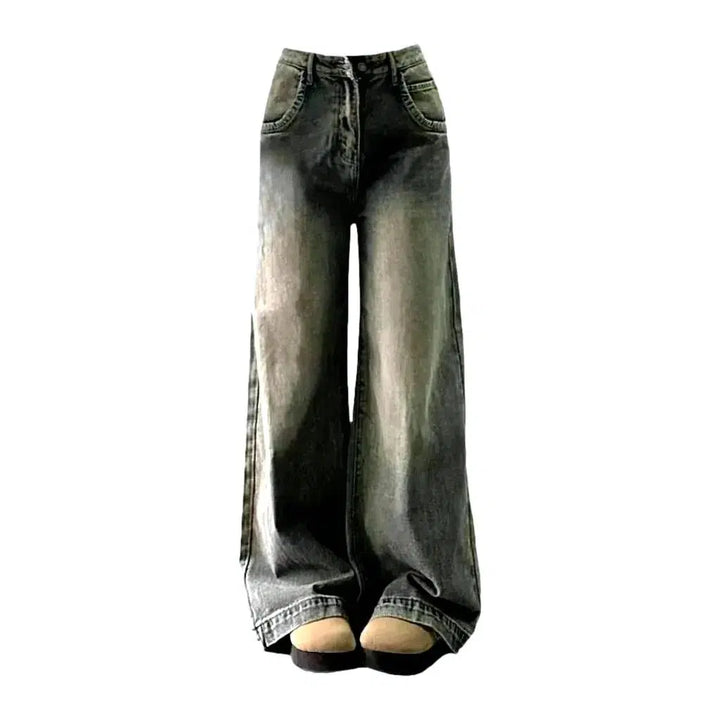 Mid-waist medium-wash jeans
 for women