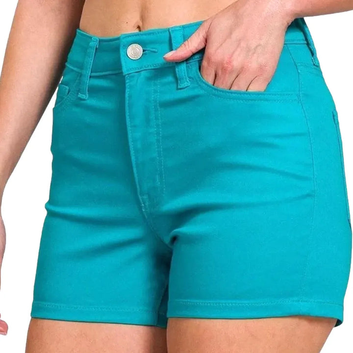 Mid-waist women's jeans shorts