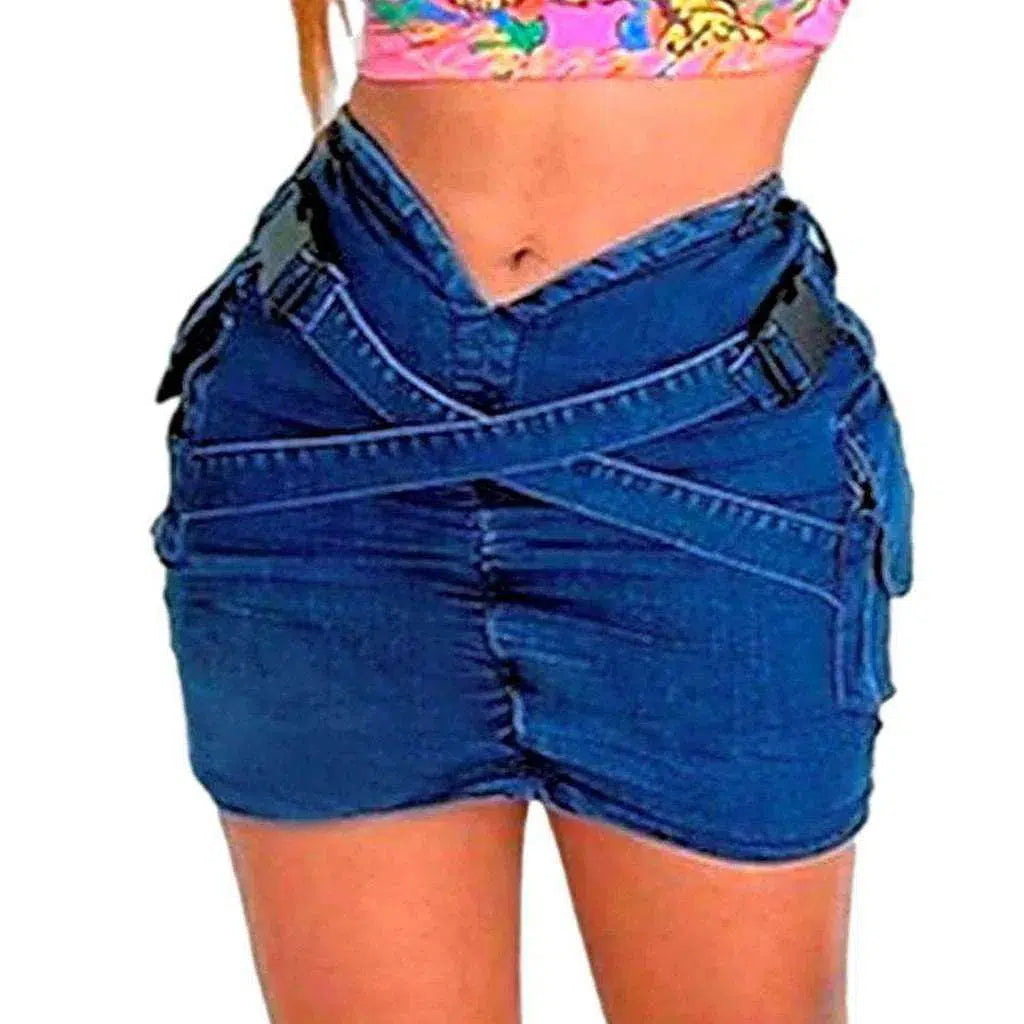 Mini body con women's jean skirt