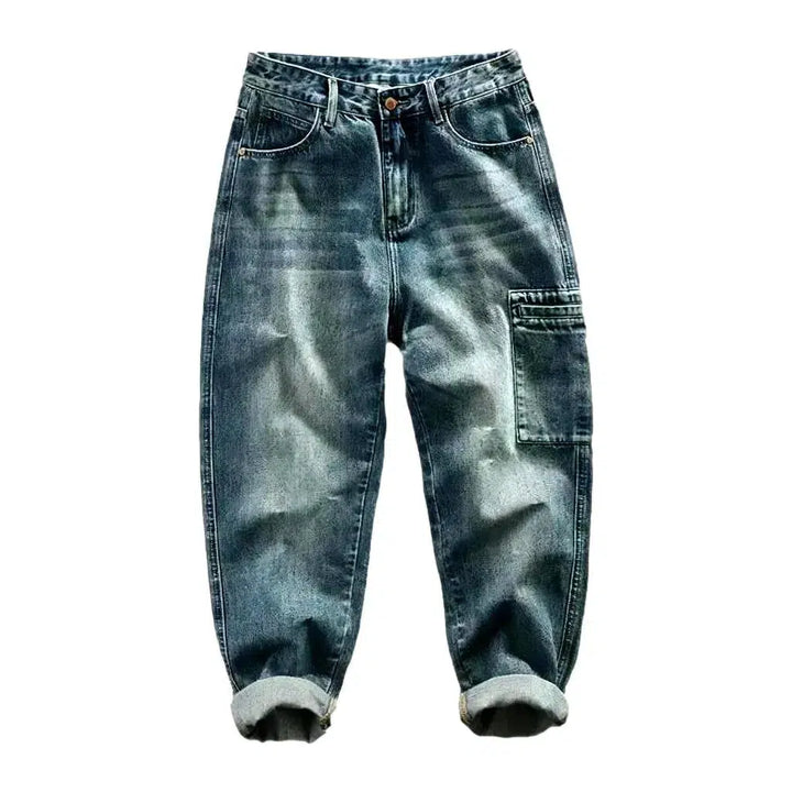 Moderate-dye mid waisted jeans
 for men