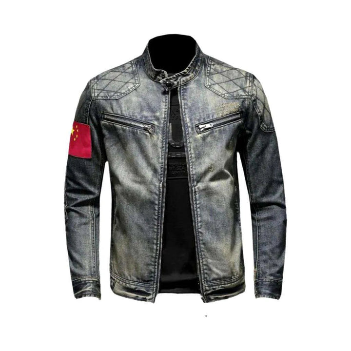 Motorcycle men's jean jacket