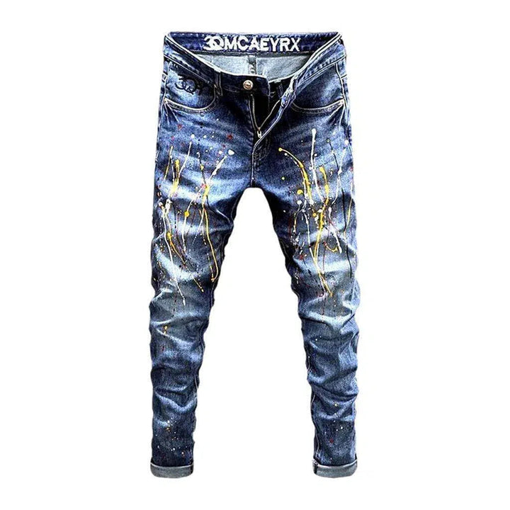 Multi-color stains y2k jeans