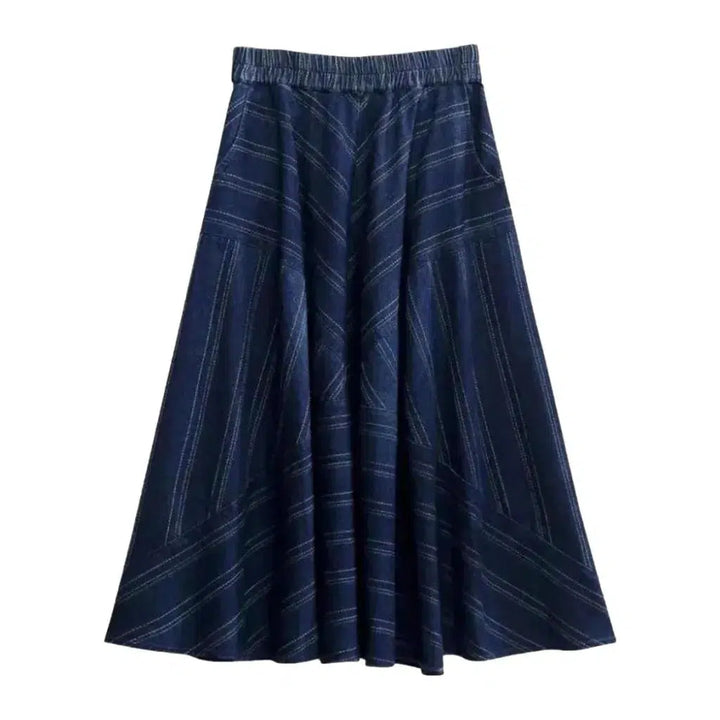 Ornament high-waist denim skirt