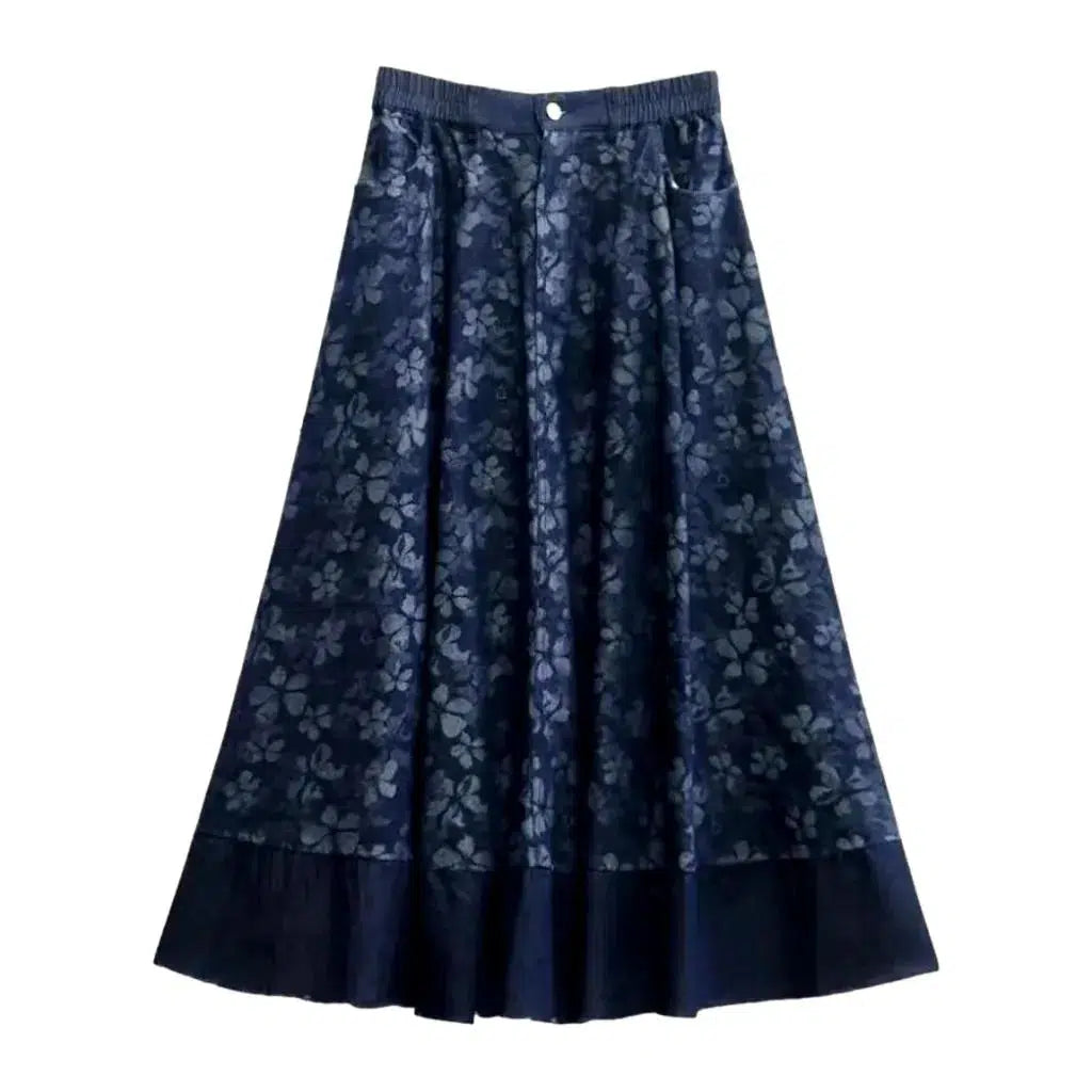 Ornament women's denim skirt