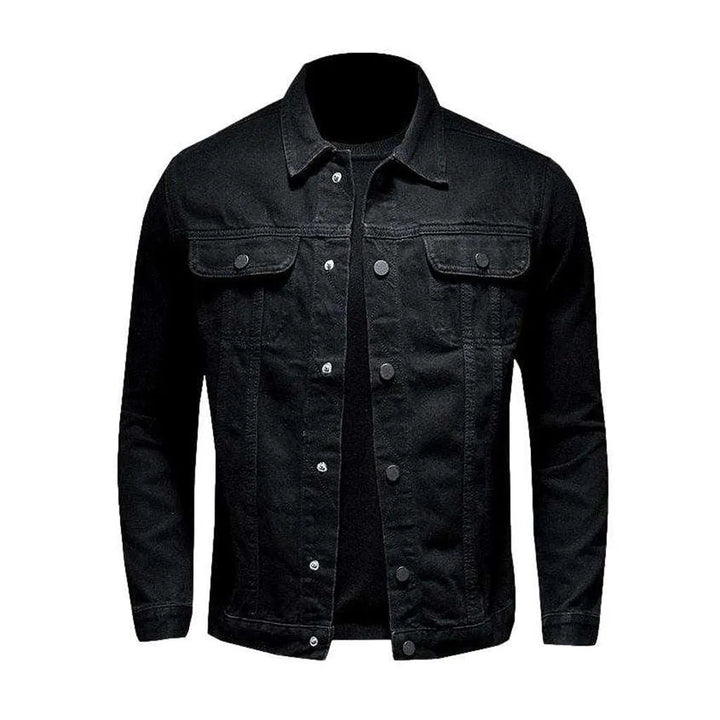 Outerwear black men's denim jacket