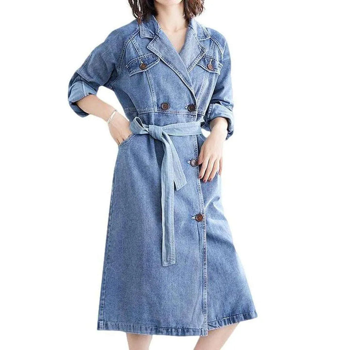 Oversized bleached women's denim coat