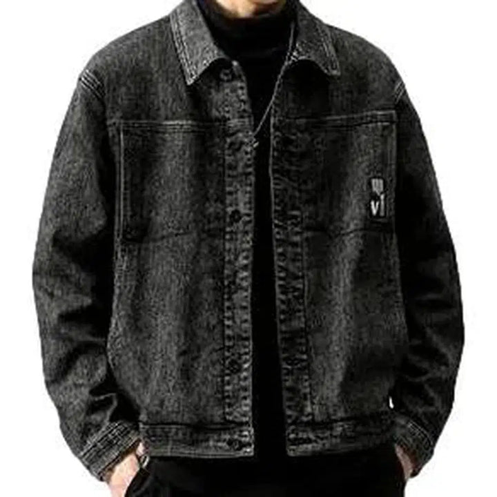 Oversized vintage men's denim jacket