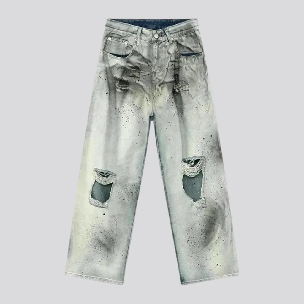 Paint Splattered Baggy Grunge Jeans for Men | Jeans4you.shop