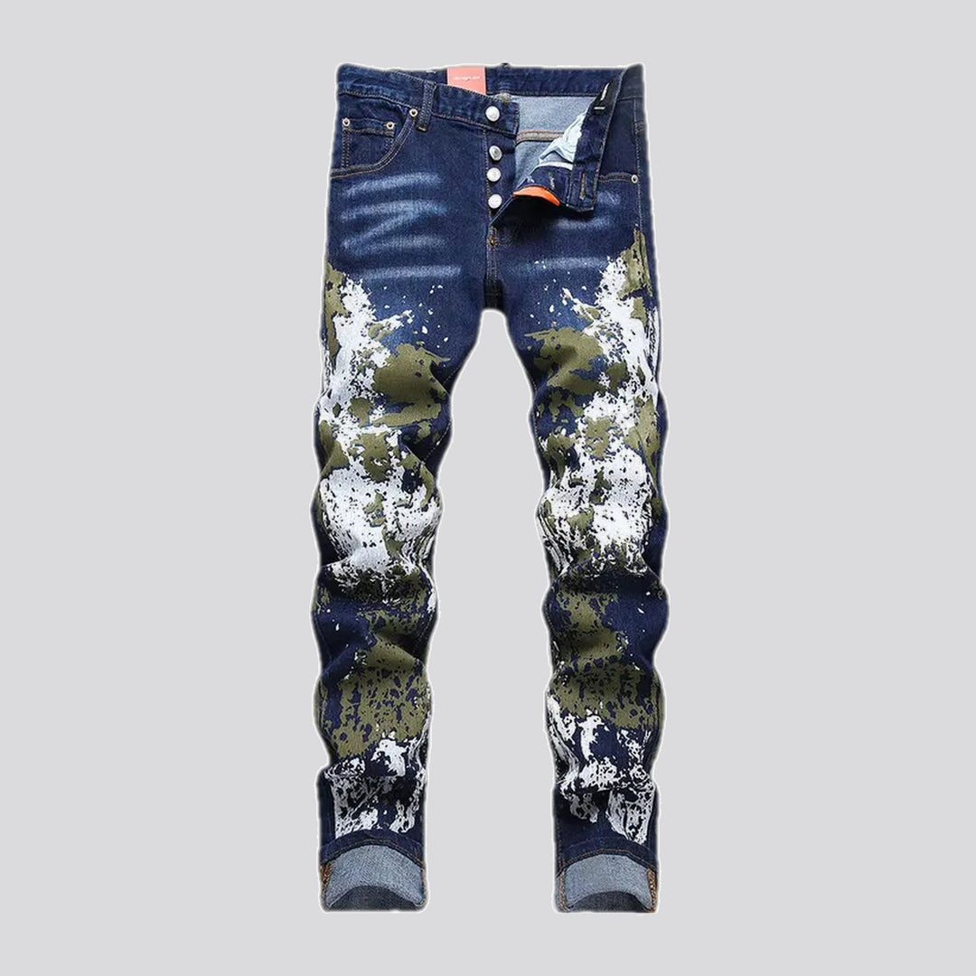 Painted Graphic Stretchable Men's Jeans | Jeans4you.shop