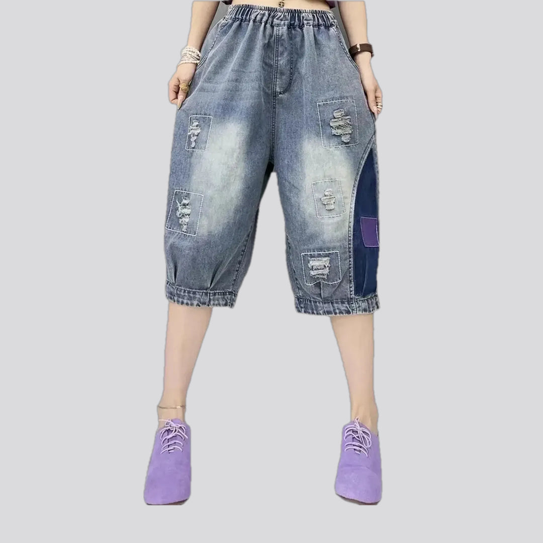 Patchwork Boho Style Women's Jeans Shorts | Jeans4you.shop