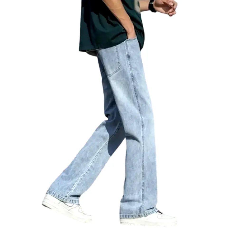 Pebble-washed men's fashion jeans