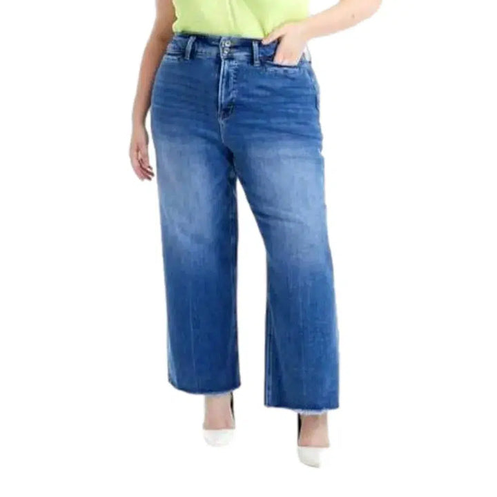 Plus-size women's wide-leg jeans