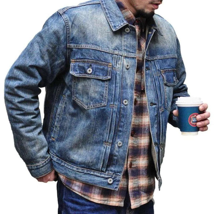 Premium men's vintage denim jacket