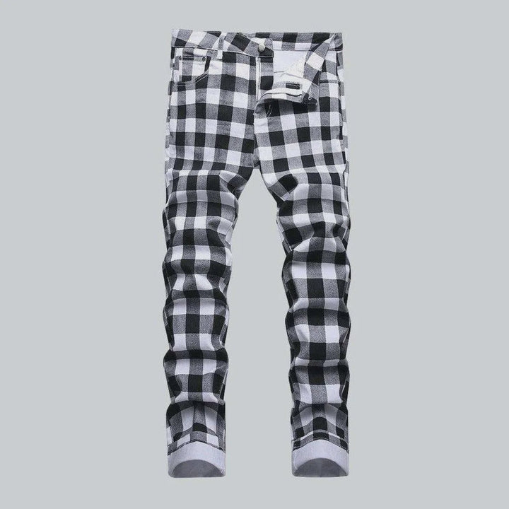 Checkered white men's jeans | Jeans4you.shop