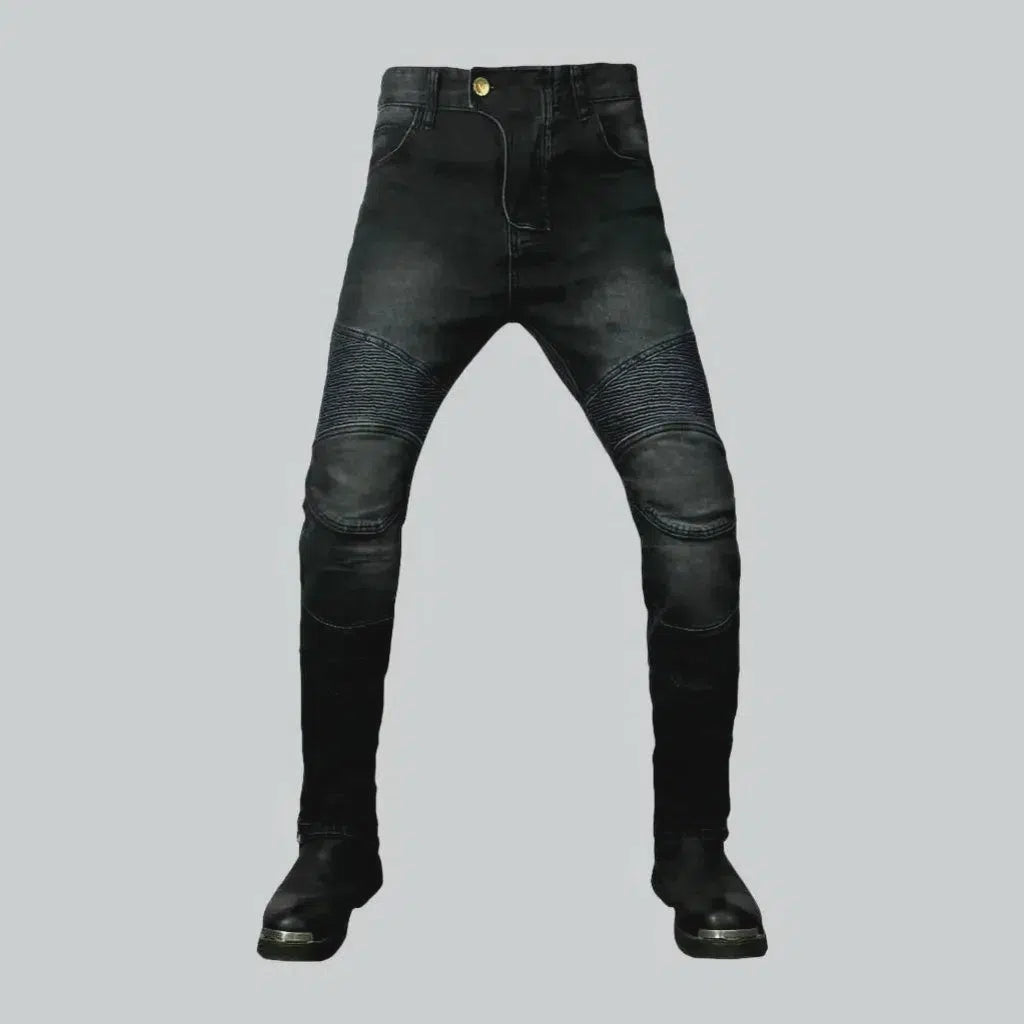 Sanded knee-pads men's moto jeans | Jeans4you.shop