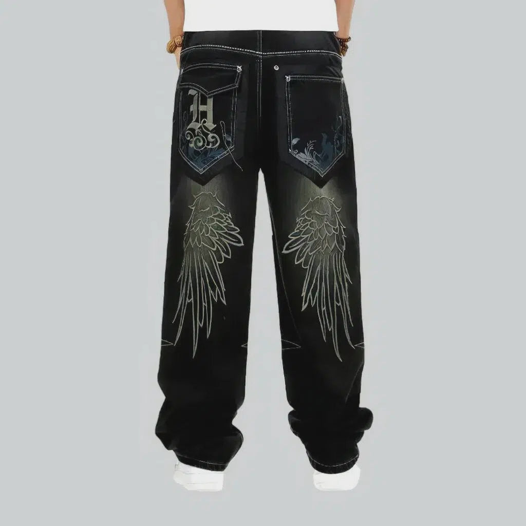 Winds-print men's baggy jeans | Jeans4you.shop