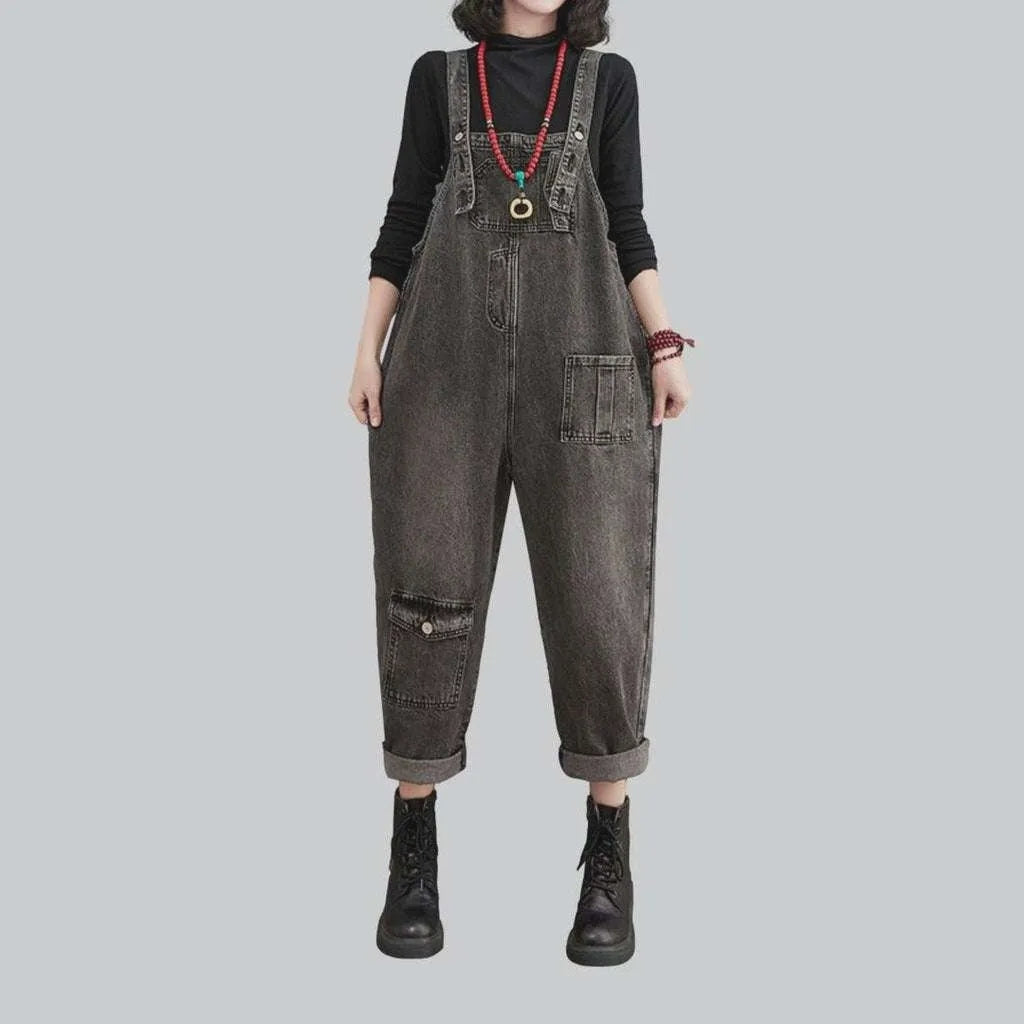 Vintage grey women's denim overall | Jeans4you.shop